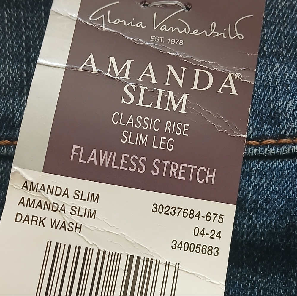 Gloria Vanderbilt Blue Slim leg Jeans with Silver Accents - Picture 5 of 5